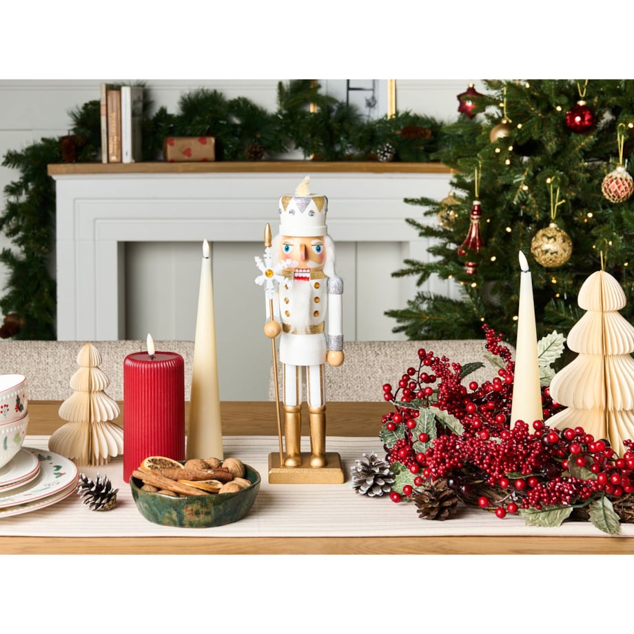 Figurka dekoracyjna LJUNGAN Dziadek do orzechów 37 cm Biały