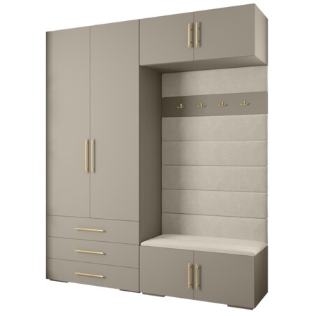Garderoba do przedpokoju INOVA 3 Z12 kaszmir+złoty+manila02