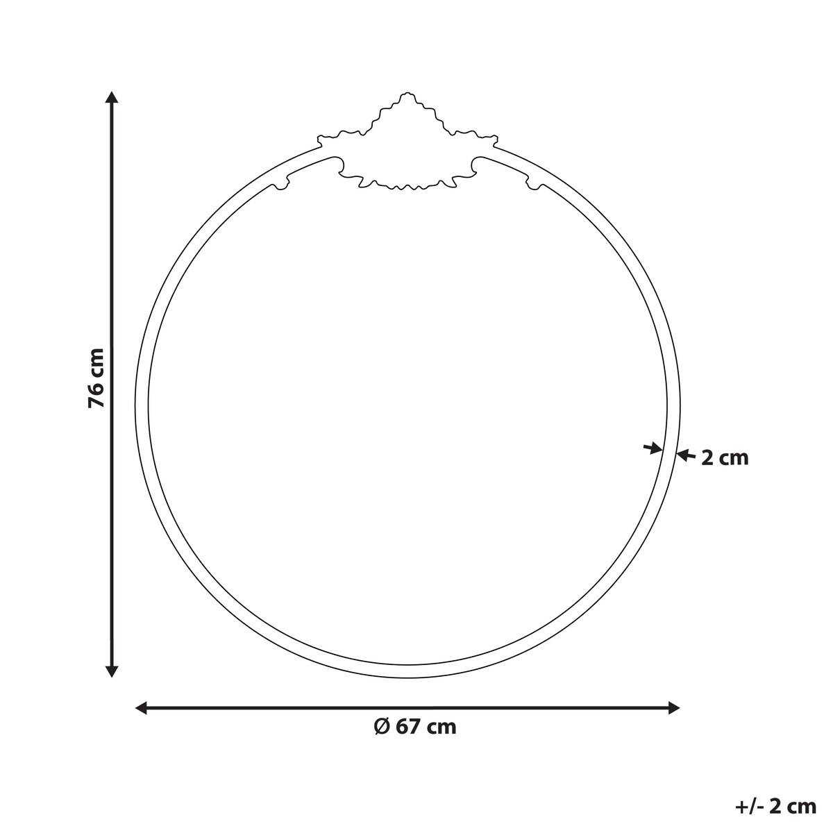 Lustro ścienne SOMMANT 67 cm 76 cm Metal Czarny