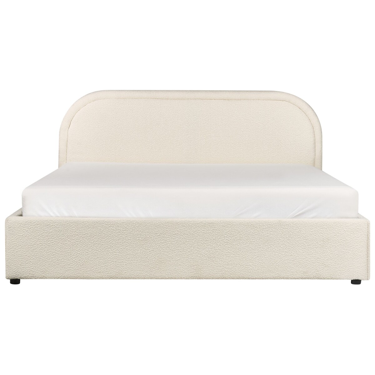 Łóżko z pojemnikiem boucle 160 x 200 cm jasnobeżowe QUILLIEN