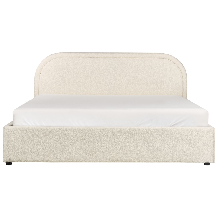 Łóżko z pojemnikiem boucle 160 x 200 cm jasnobeżowe QUILLIEN