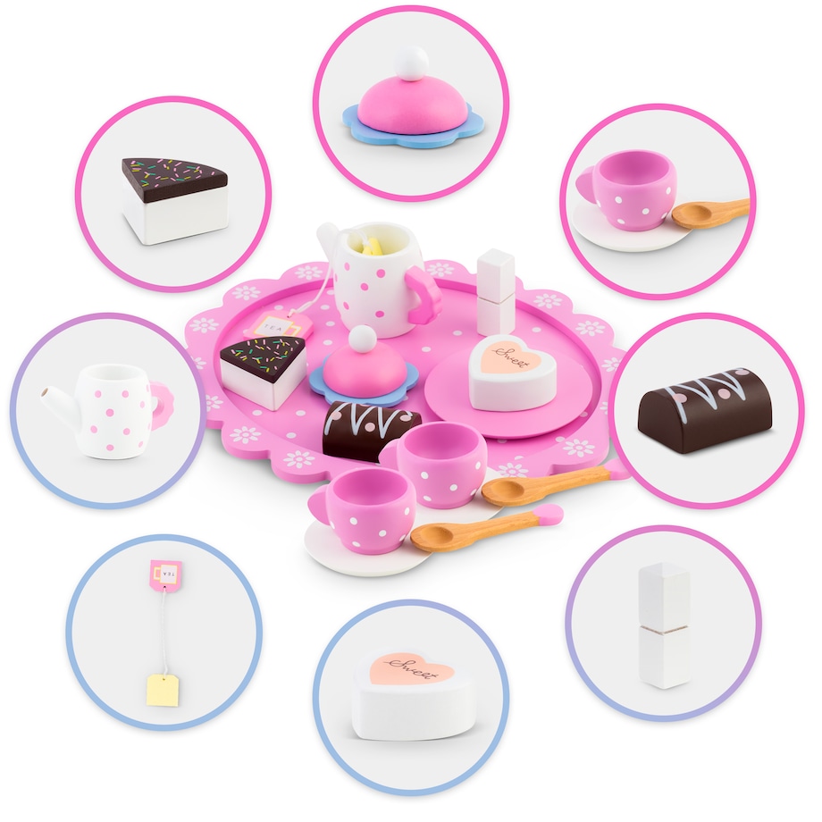 Drewniany serwis kawowy dla dzieci i ciasta Ricokids