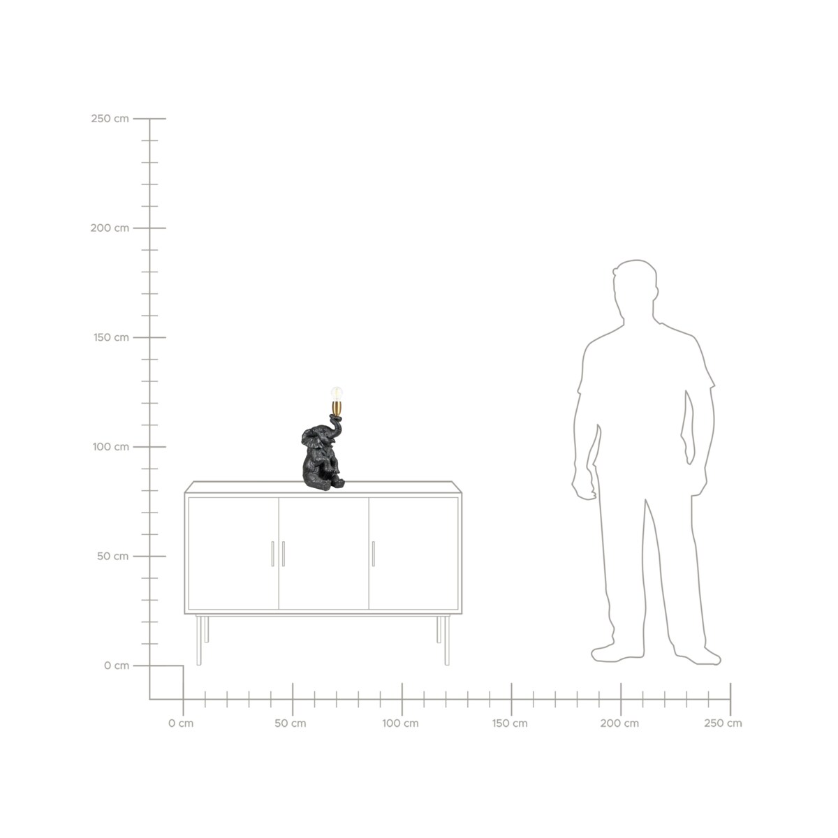 Lampa stołowa Słoń FORTUNA Czarny