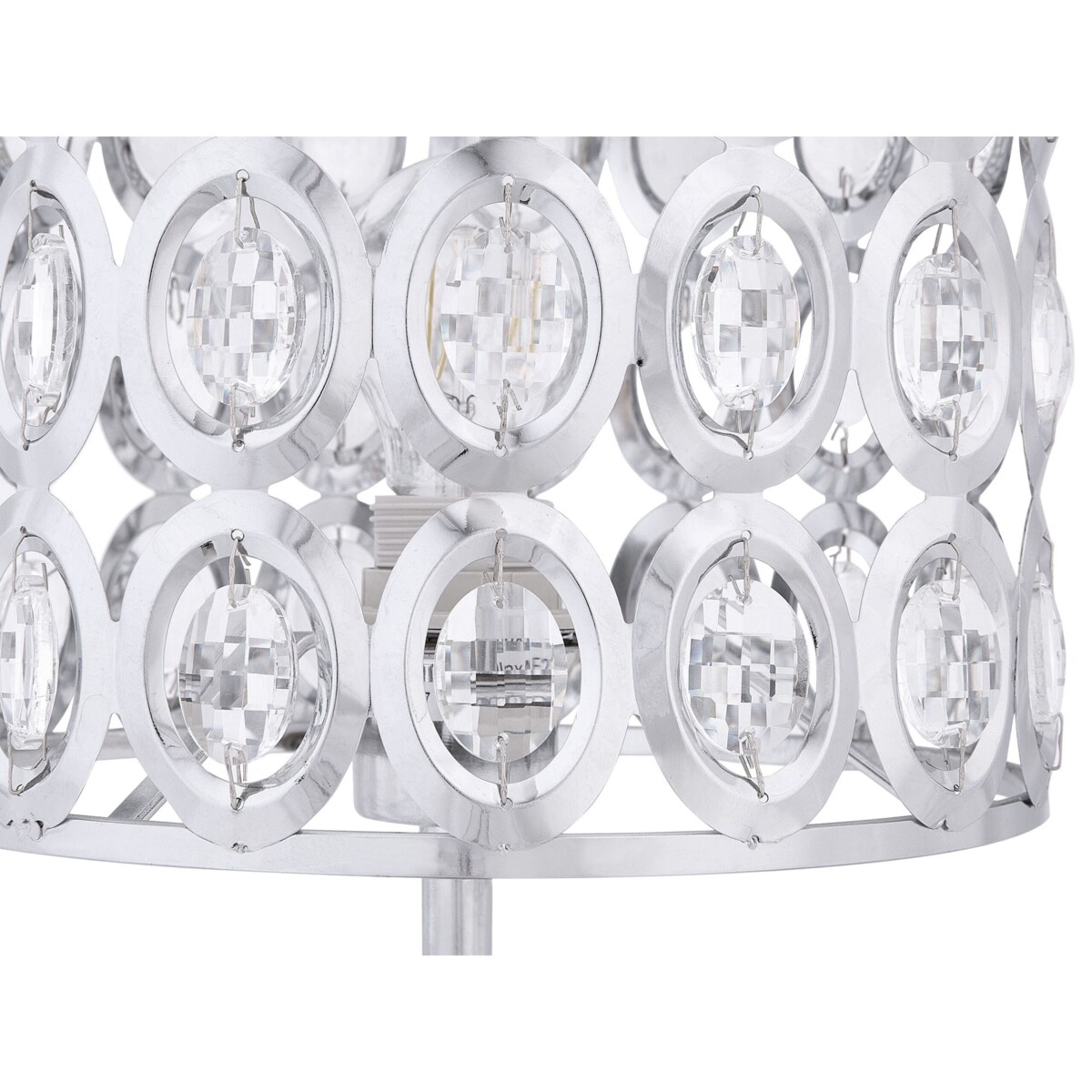 Lampa stołowa metalowa srebrna TENNA