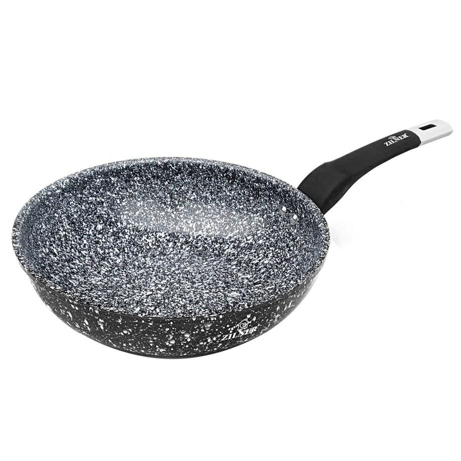 Patelnia głęboka marmurowo ceramiczna wok NON-STICK 28 cm indukcja ZILNER