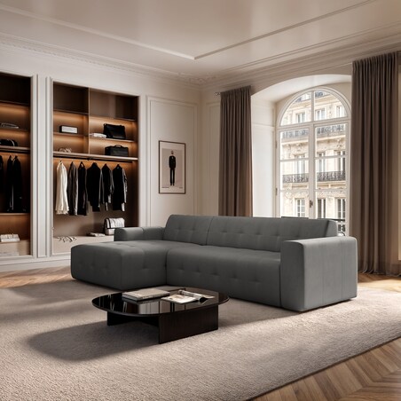 Sofa narożna lewa Tuil XL srebrnoszara