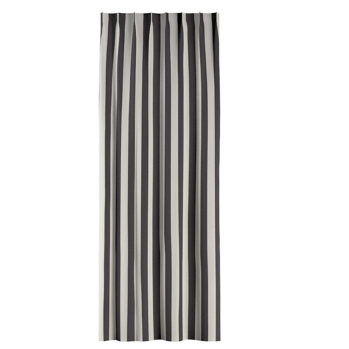 Zasłona na haczykach flex pojedynczych 130x245 biało-grafitowe pionowe pasy (5,5cm)