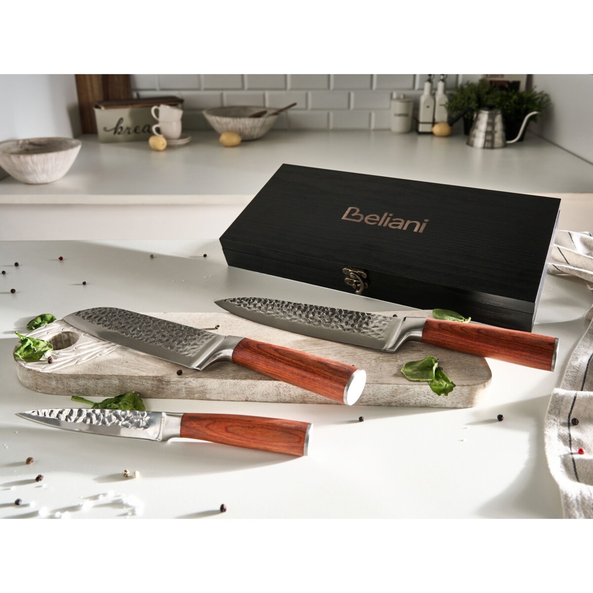 Zestaw 3 noży KASHIWA Brązowy