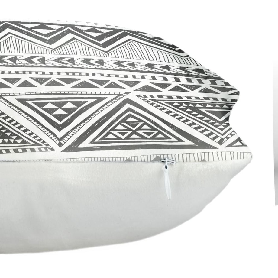 Poszewka dekoracyjna 43x43 biała w czarne trójkąty
