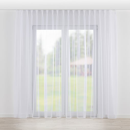 Firana na haczykach flex podwójnych 300x265 biały