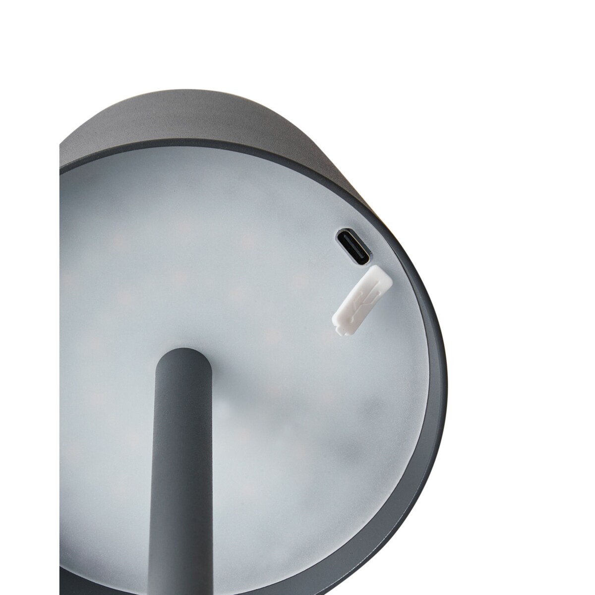 Bezprzewodowa lampa stołowa metalowa ciemnoszara VALIRA