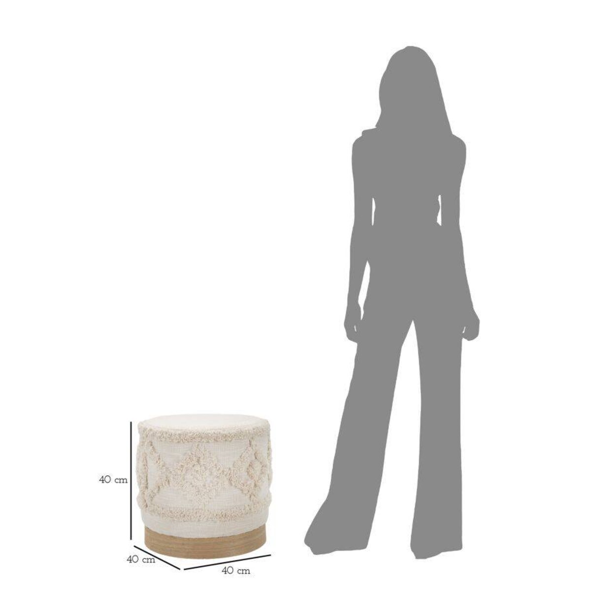 Tuftowana pufa okrągła DAMASCO, Ø 40 cm