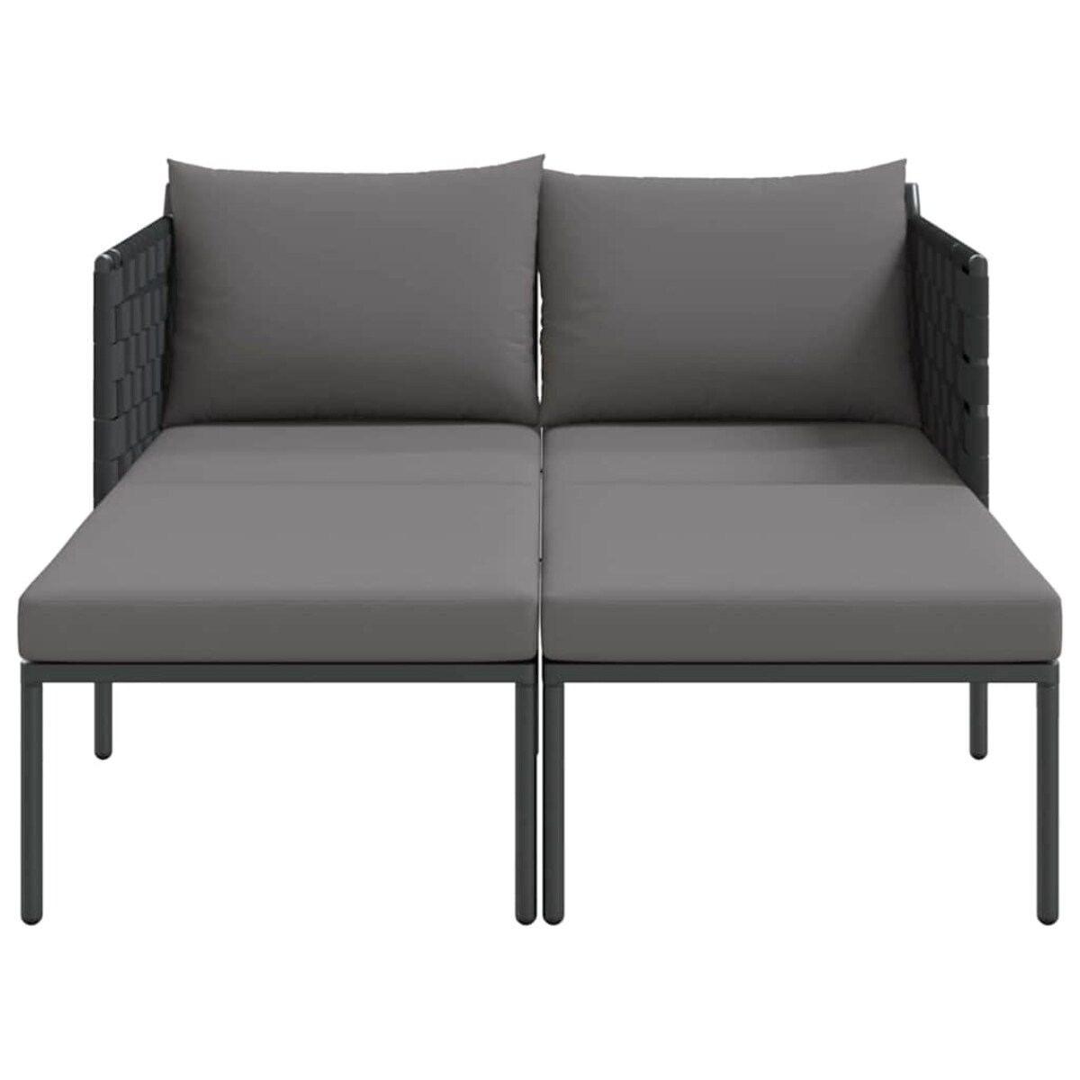 vidaXL Leżak z poduszką 2-osoba Antracyt 115 x 153 x 69.5cm Stal