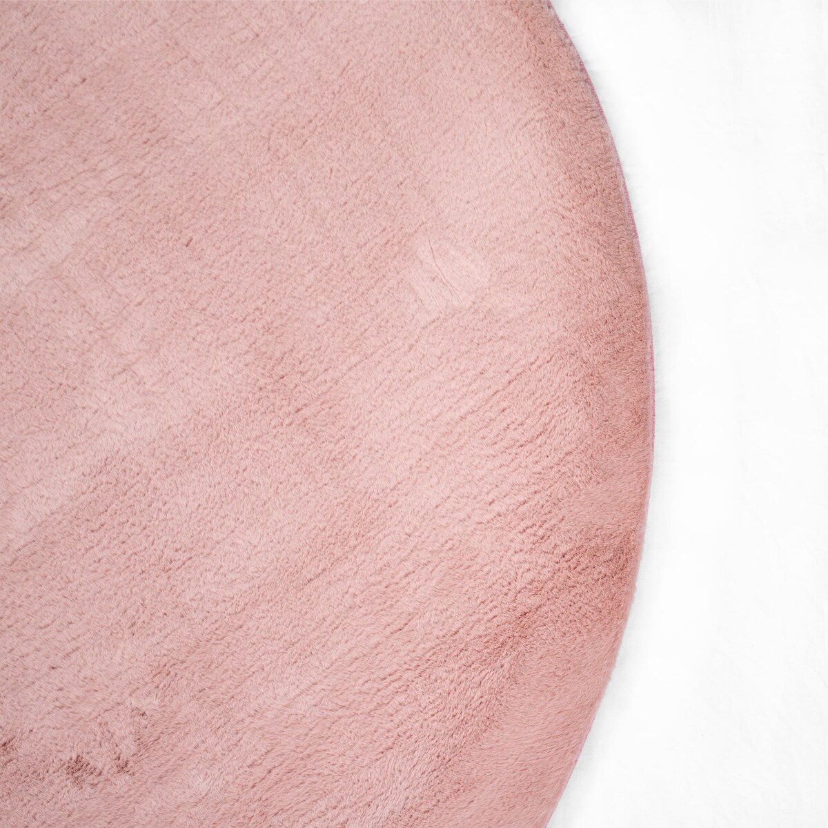 Dywan Rabbit okrągły Pastelowy róż Futro Królika Topila 4000 futrzany 120x120