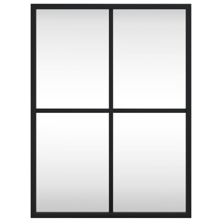 vidaXL Lustro ścienne, czarne, 30x40 cm, prostokątne, żelazo