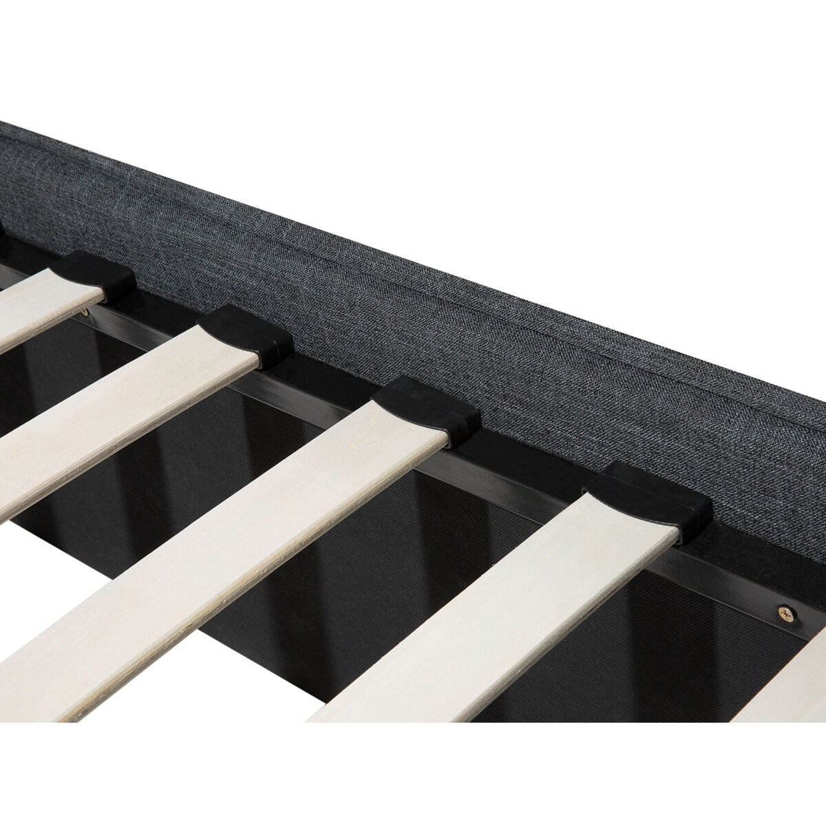 Łóżko tapicerowane 160 x 200 cm ciemnoszare VALBONNE