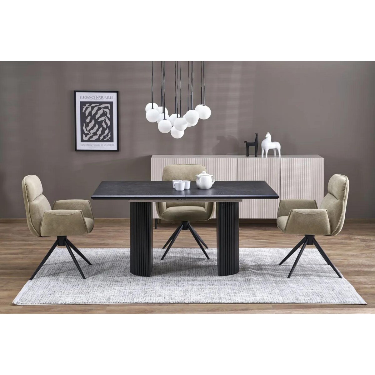 Stół rozkładany BOLERO 160(250)x90 czarny