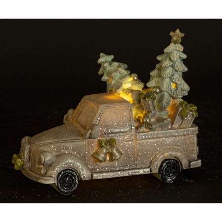 Dekoracja - samochód LED 13x15x8 cm CAMION- 2 para choinek