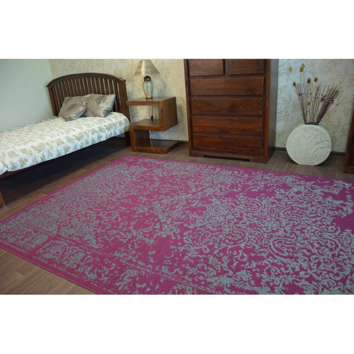 Dywan Vintage 22208/082 bordo / szary rozeta 200x290 cm