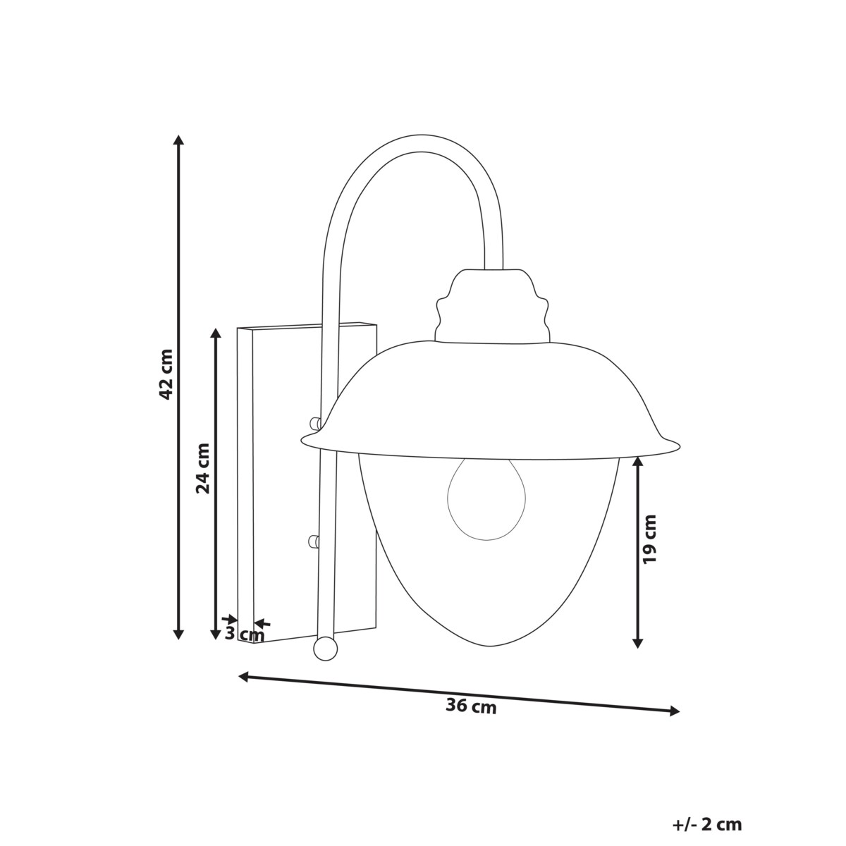 Lampa ścienna zewnętrzna czarna BANKA
