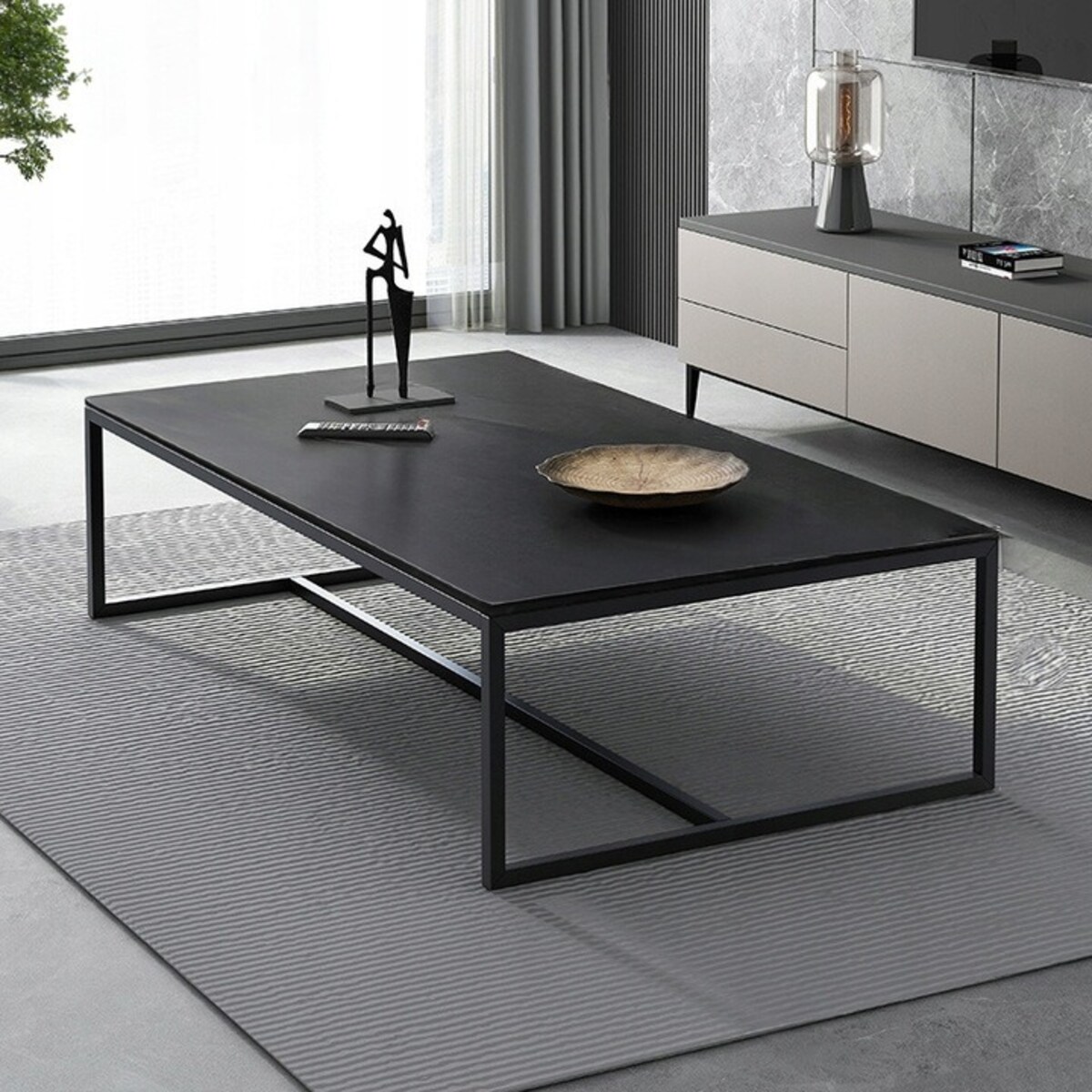 Ława stolik kawowy nowoczesny prostokątny 120 cm czarny industrialny loft