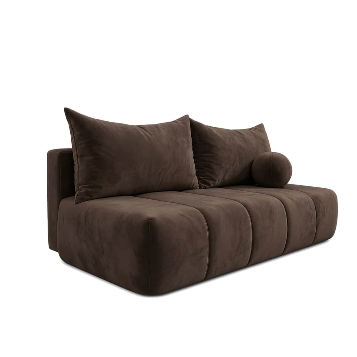 Sofa rozkładana 2-osobowa z funkcją spania do salonu brązowa SARIA