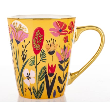 Kubek porcelanowy 300 ml 10x12,5x9 cm BLUMEN-I small żółty
