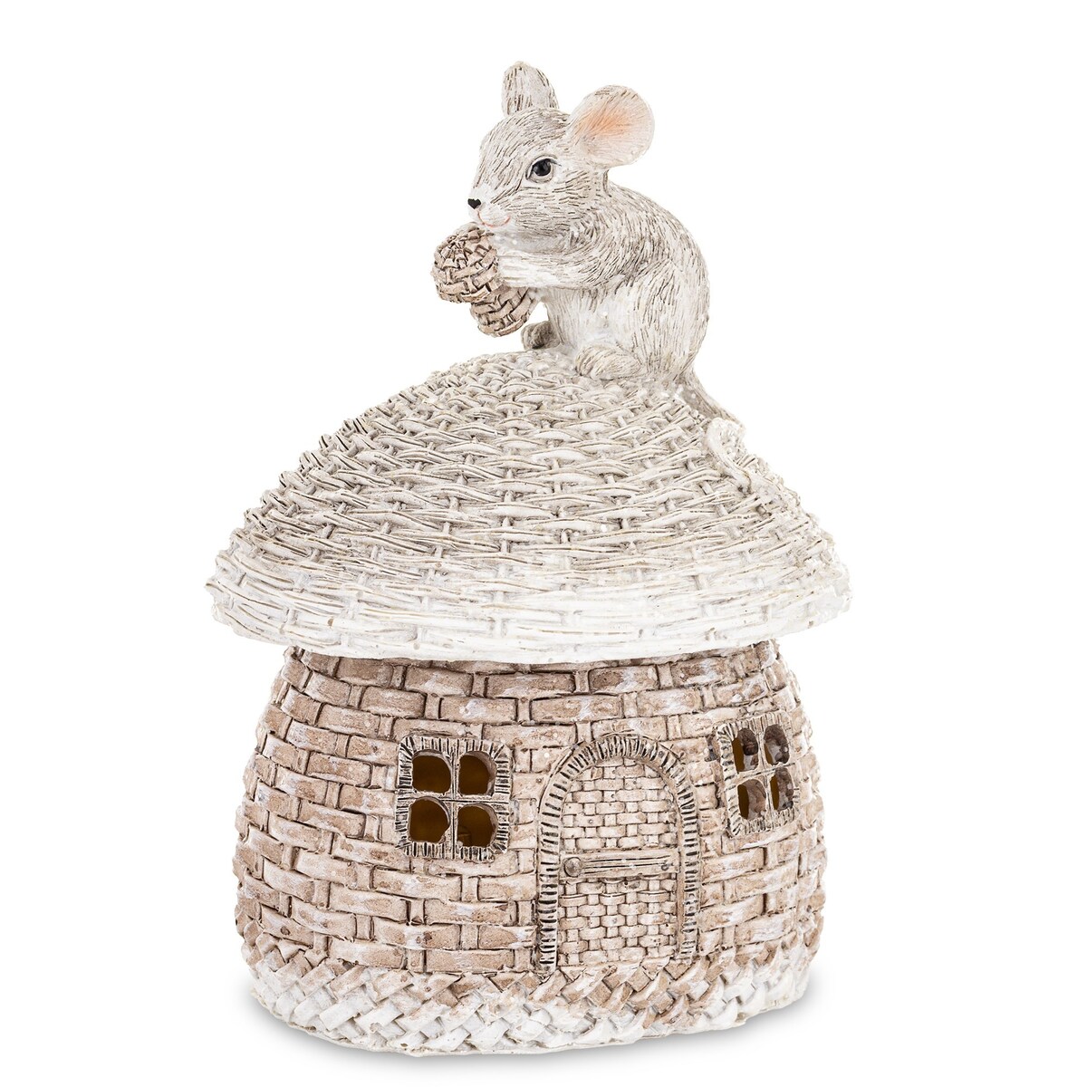 Figurka MYSZKA z okrągłym domkiem LED 15x11x10 cm EGER-3