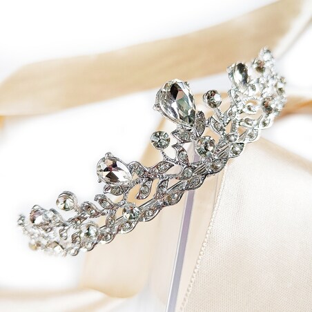 DIADEM srebrny na ślub Panieński wesele błyszczący