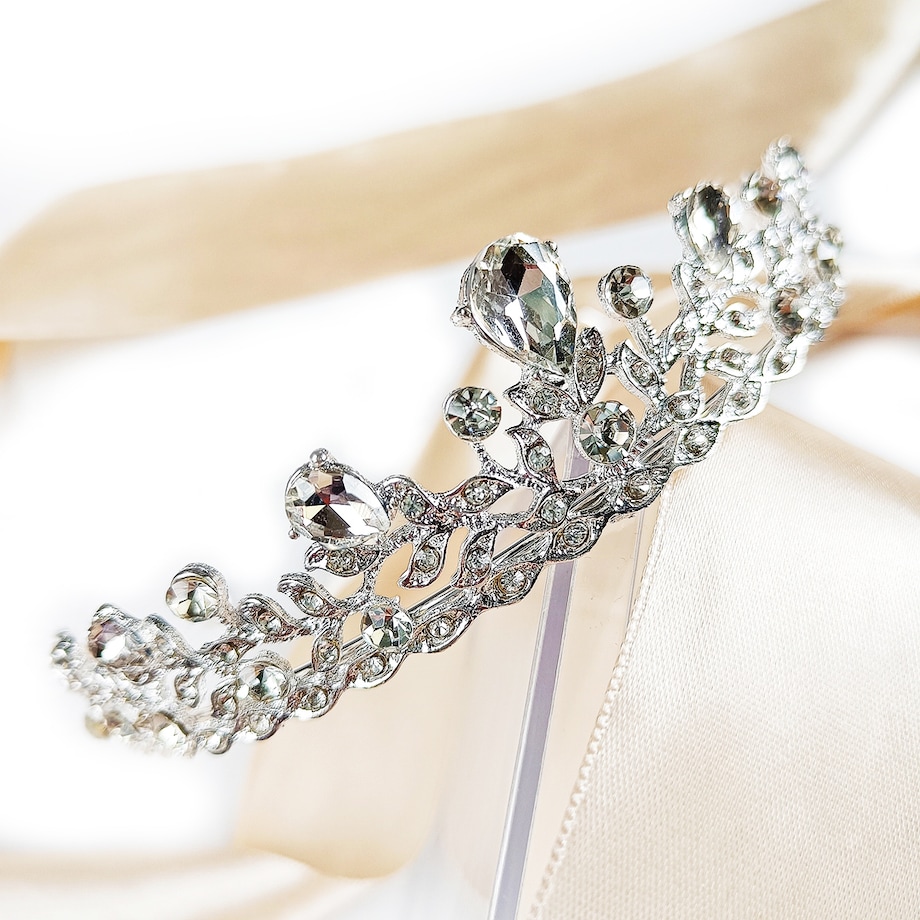 DIADEM srebrny na ślub Panieński wesele błyszczący