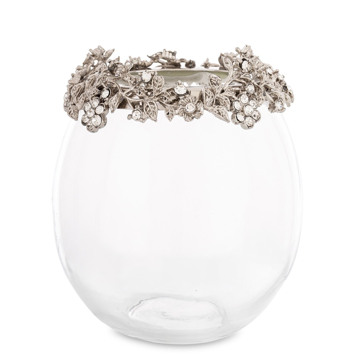 Świecznik kulisty szklany 13,5x11 cm