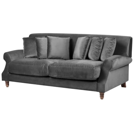 Sofa 3-osobowa welurowa szara EIKE