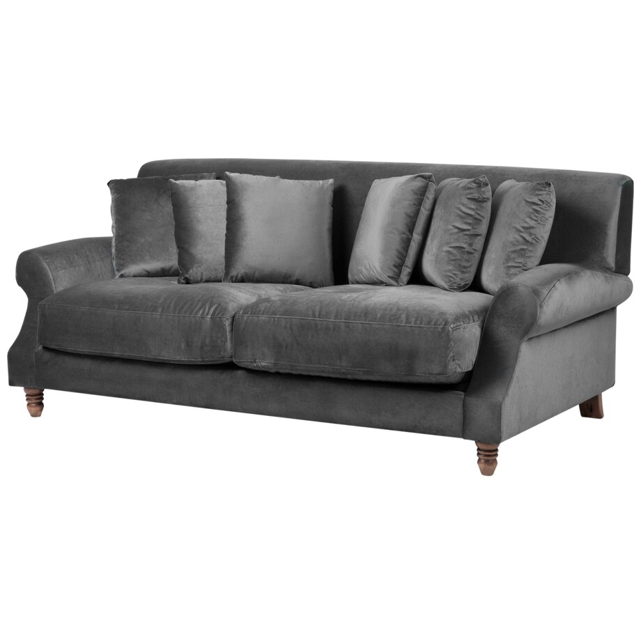 Sofa 3-osobowa welurowa szara EIKE
