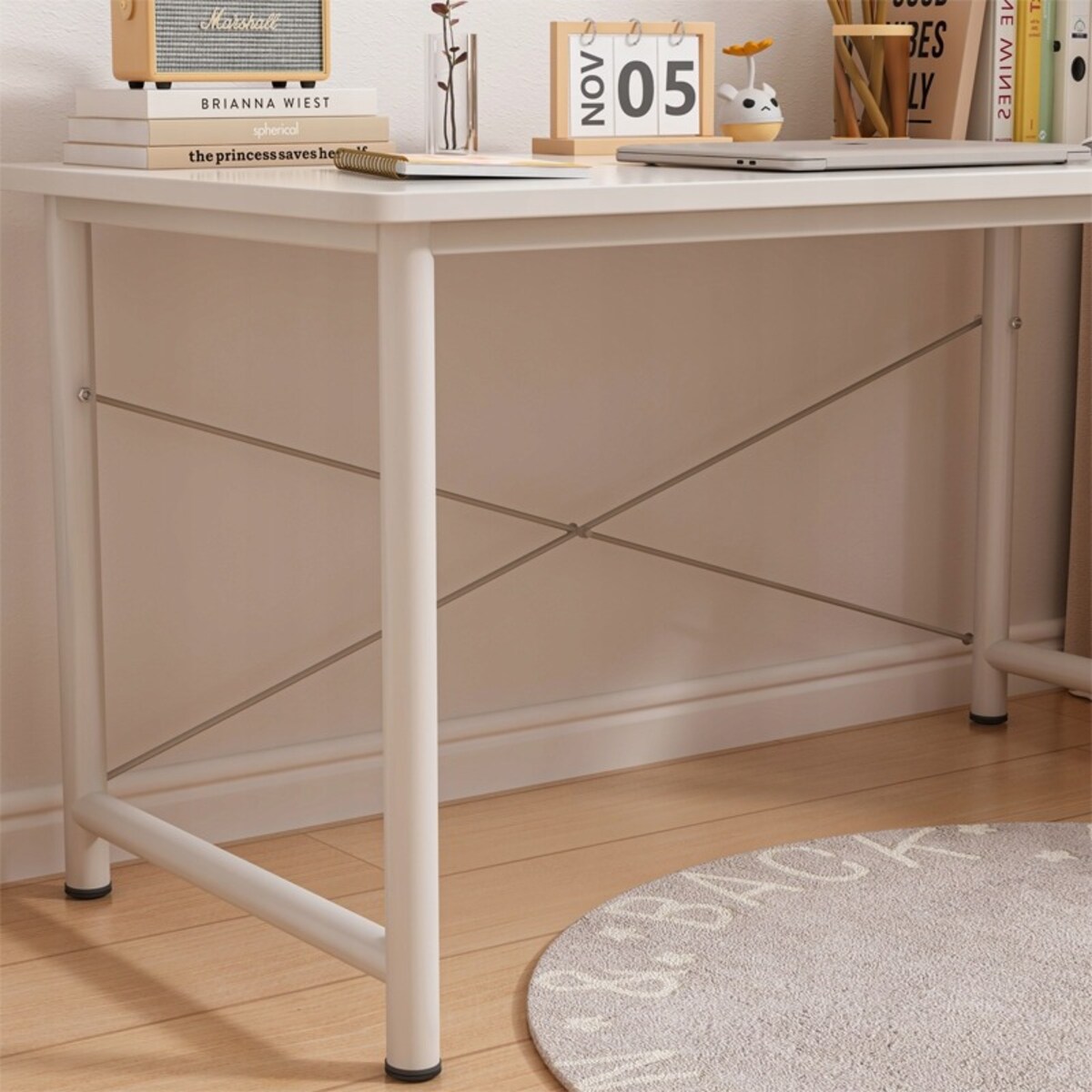 Biurko Komputerowe Młodzieżowe Stolik Białe Nowoczesne Loft Duże 100 Cm