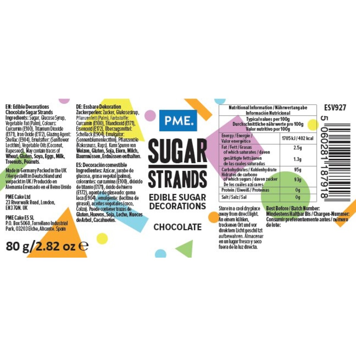 PME Czekoladowa dekoracyjna posypka 80 g