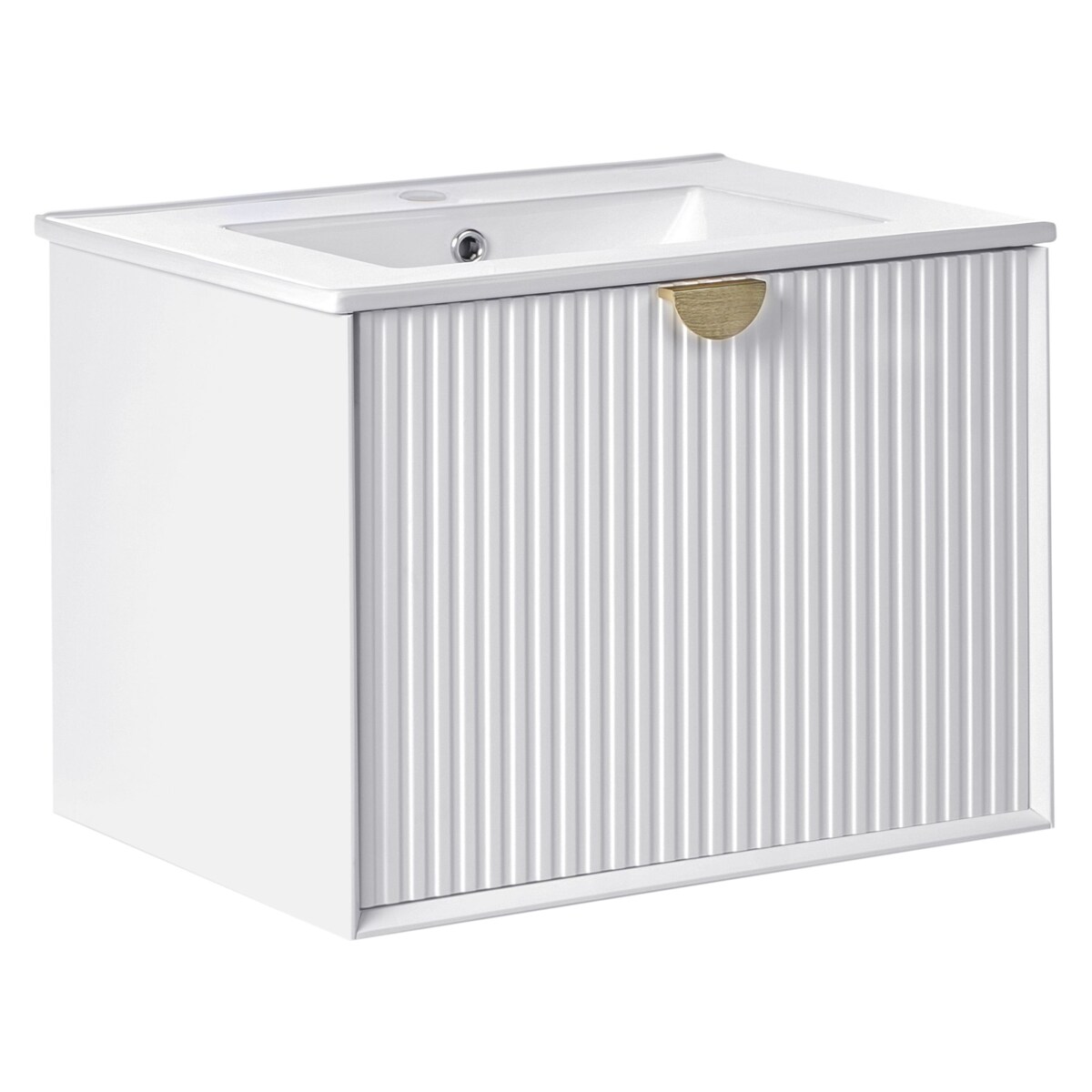 Szafka łazienkowa wisząca z umywalką BONAIRE 60 cm Biały