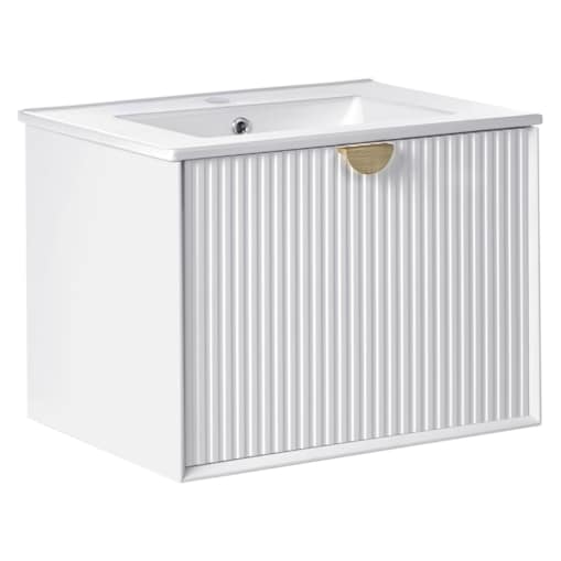 Szafka łazienkowa wisząca z umywalką BONAIRE 60 cm Biały