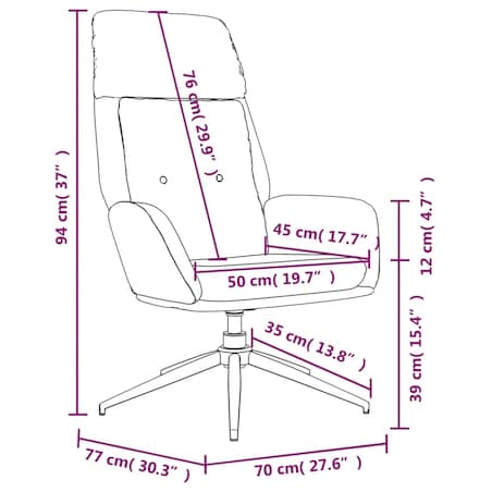 vidaXL Krzesło wypoczynkowe, czarne, skóra naturalna