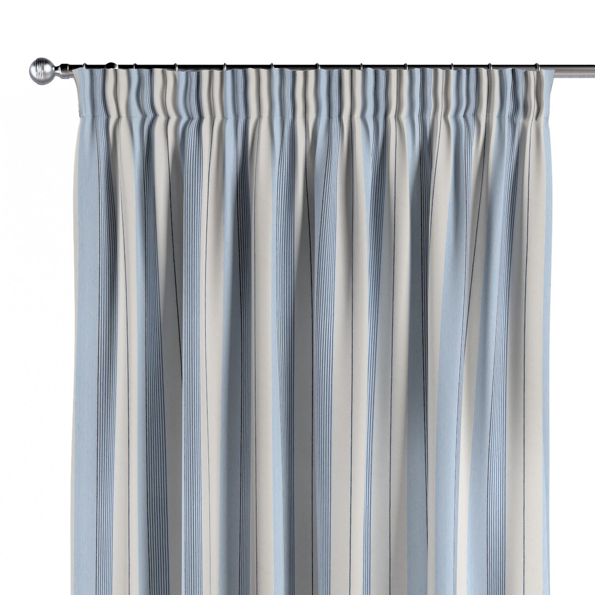 Zasłona na taśmie marszczącej 1 szt. 130x245 niebieskie pasy