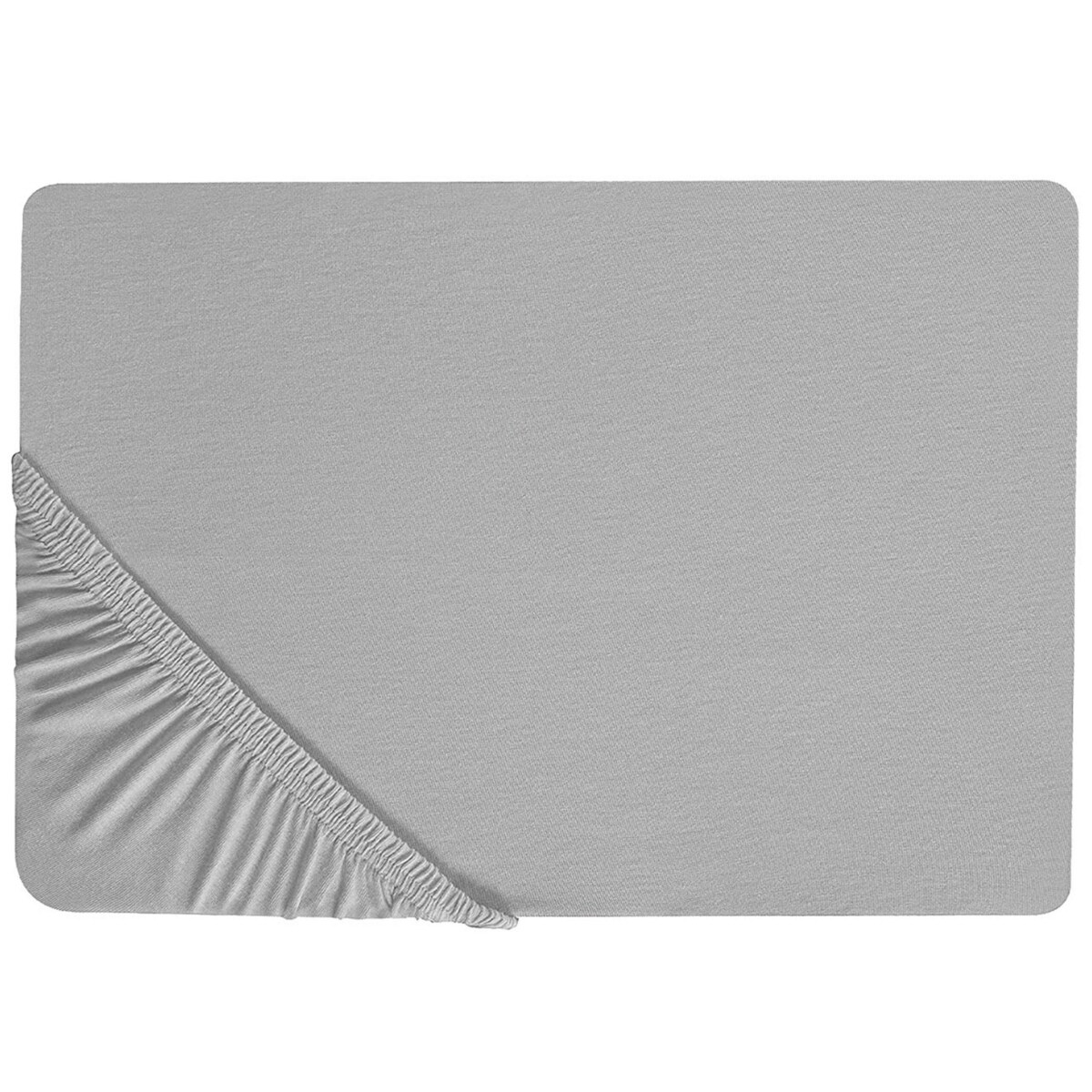 Bawełniane prześcieradło z gumką 140 x 200 cm szare HOFUF