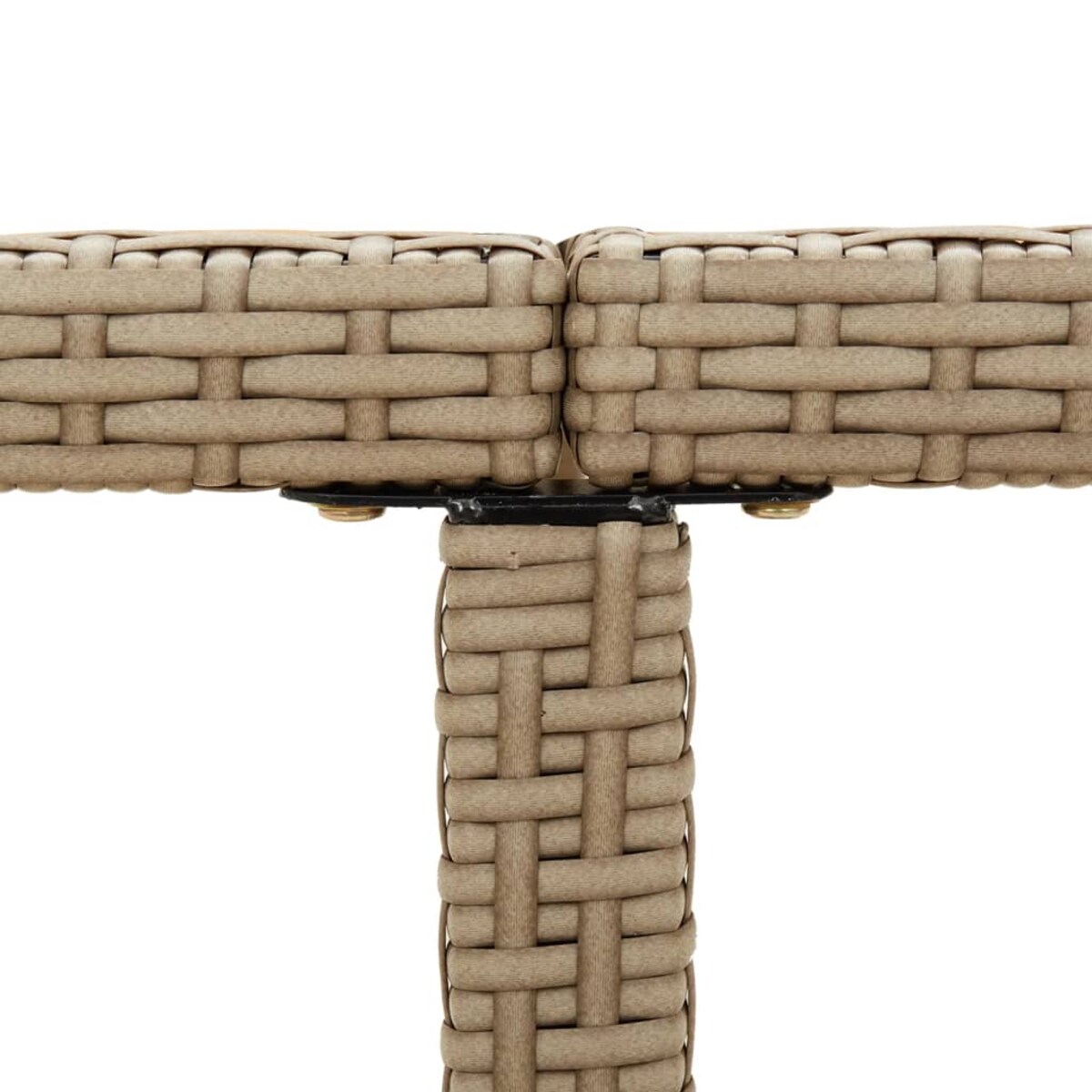 vidaXL Stół ogrodowy, beżowy, 109x107x74 cm, polirattan i szkło