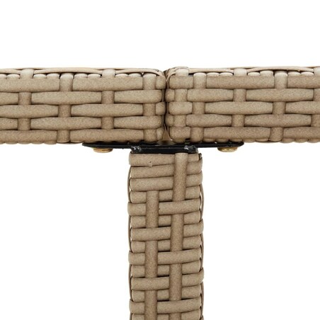 vidaXL Stół ogrodowy, beżowy, 109x107x74 cm, polirattan i szkło