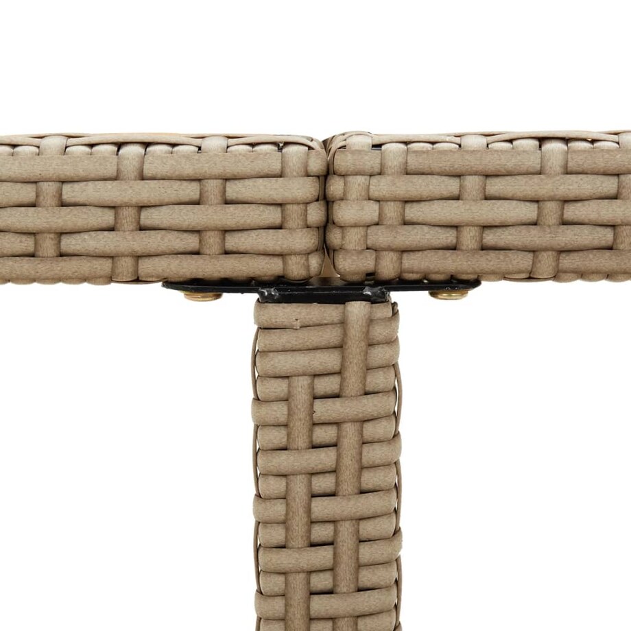 vidaXL Stół ogrodowy, beżowy, 109x107x74 cm, polirattan i szkło
