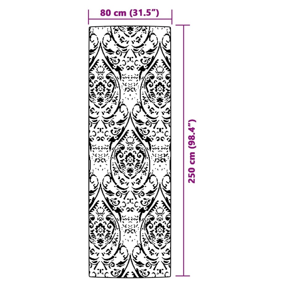 vidaXL Dywan na zewnątrz, ARAKIL pomarańczowo-biały, 80x250 cm, PP