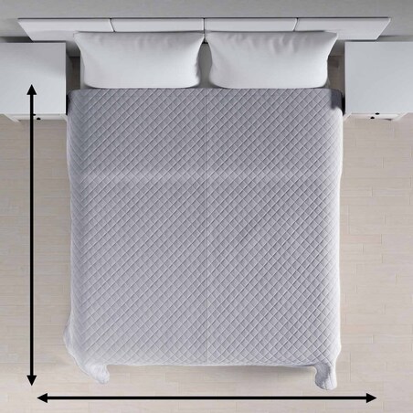 Narzuta pikowana w romby 130x210 srebrzysty szary