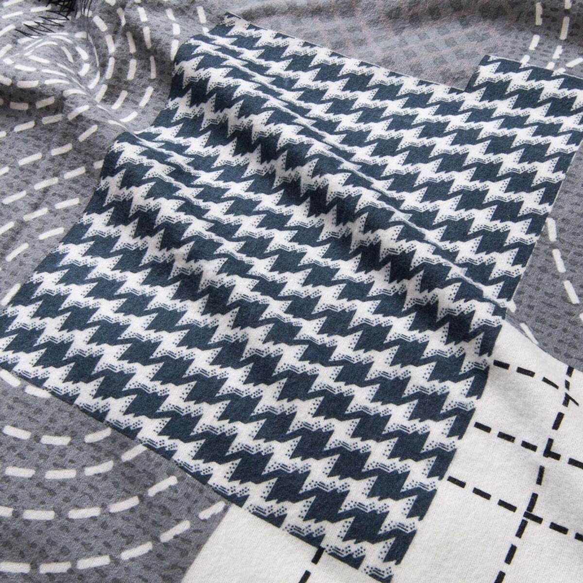 Pościel flanelowa 140x200 Ardela Grey kratka szara, Flanelove