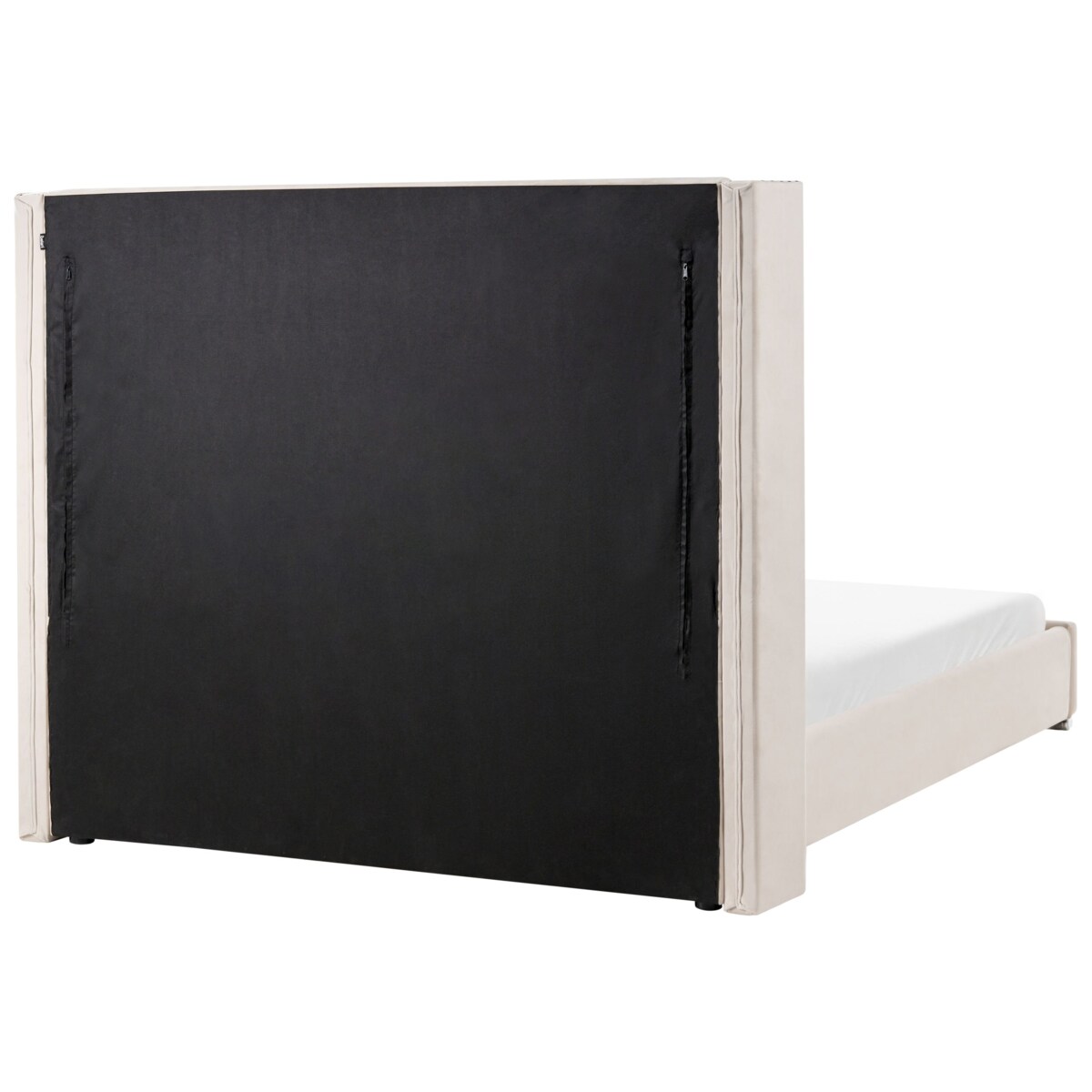 Łóżko Welur LUBBON 160 x 200 cm Złamana biel