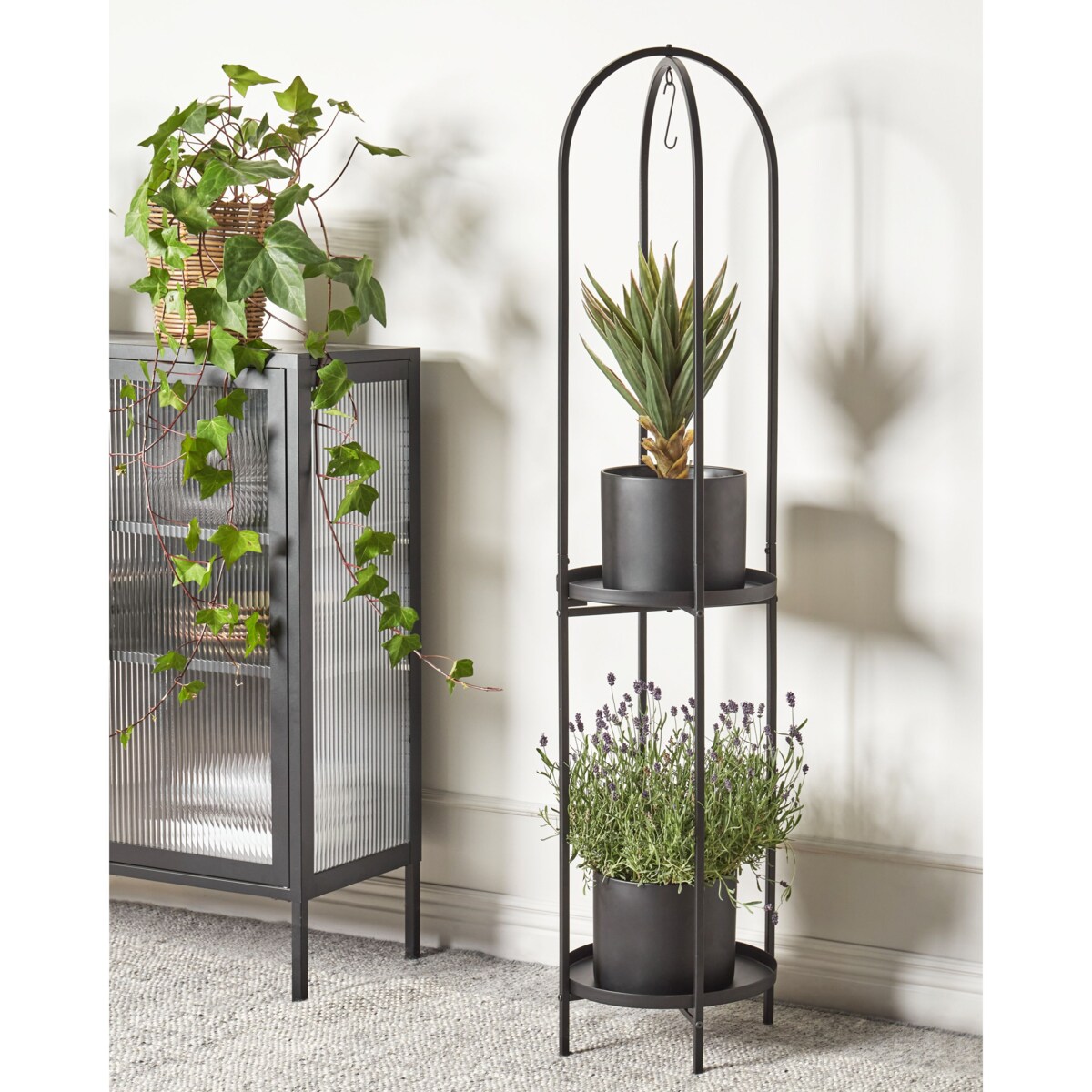 Kwietnik TAMARIX Metal 35 cm Czarny