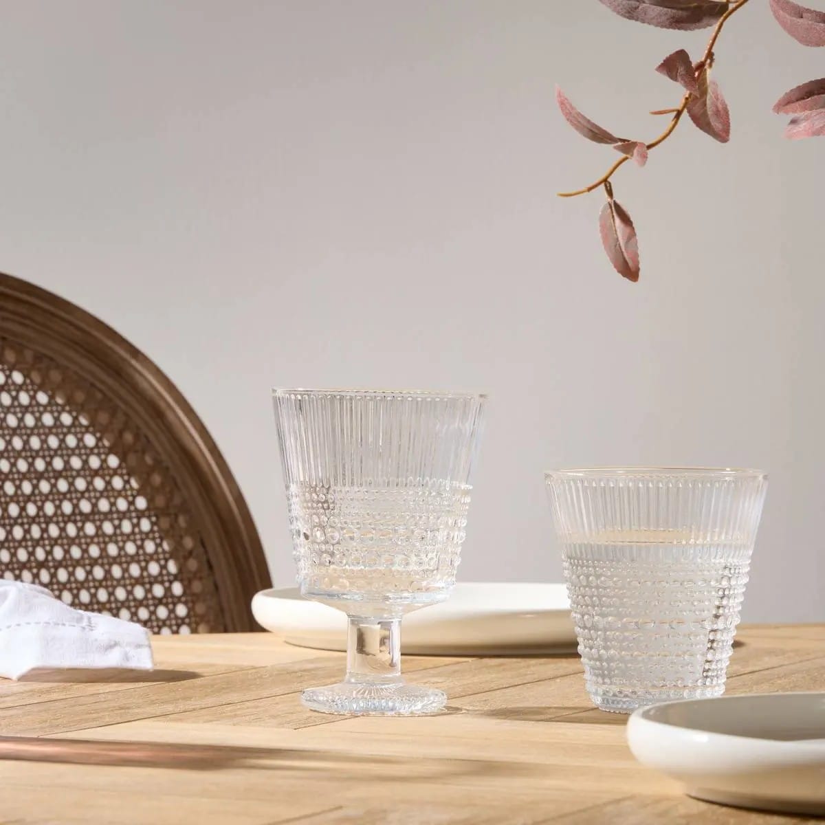 Kieliszek do wina, tłoczony, przeźroczysty, kpl. 6 szt, Joa