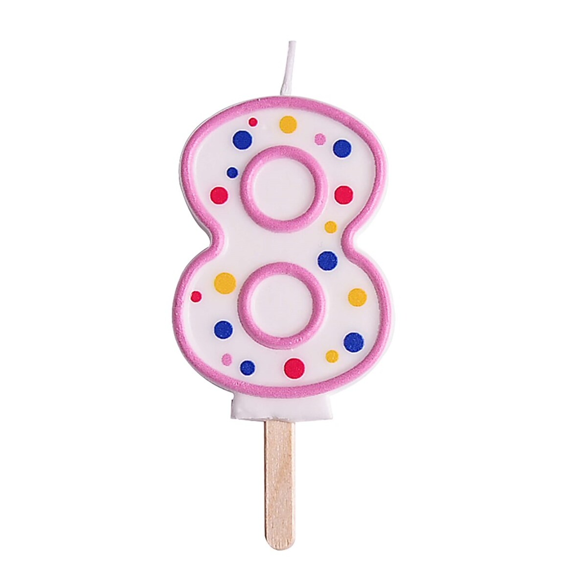 PME Świeczka cyfra 8, różowy